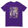 Abraham Lincoln Playing Guitar Retro Vintage Usa Flag Tshirt