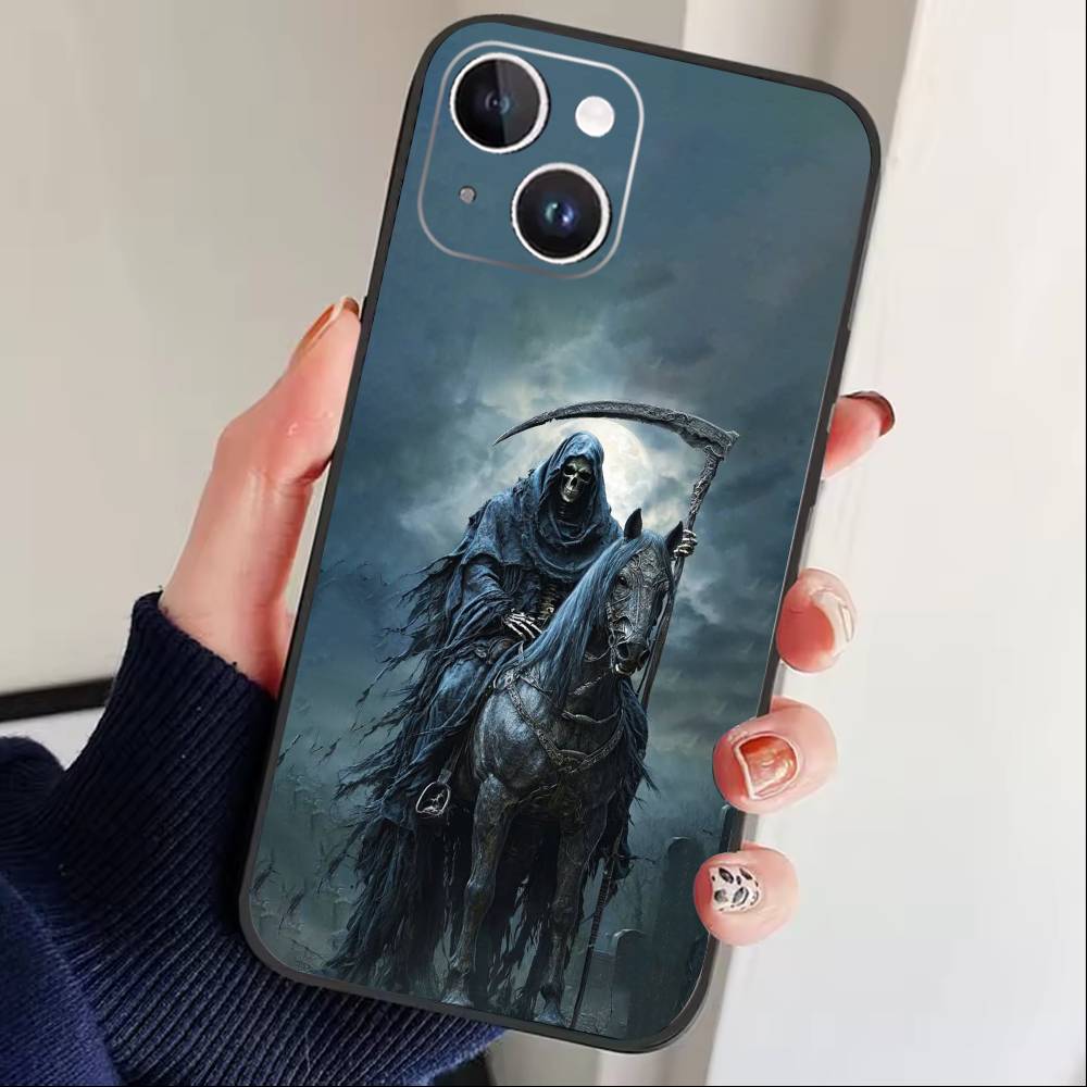 Антивоенный чехол для телефона «Четыре всадника Апокалипсиса» для iPhone 17 16 15 14 13 12 Max Plus, силиконовый, черный