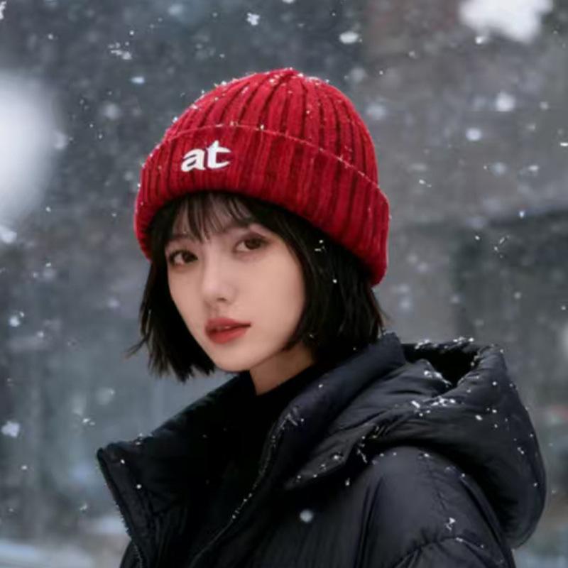 Autumn and winter warm versatile knitted hat fashionable cold protection ear protection wool hat