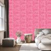 Polynesian Geometric Pattern Wallpaper Powder Pink and Rose 50x1000