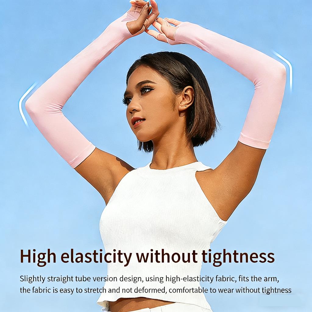 Sun Protection Ice Silk Polyester Sleeves Summer Cycling Outdoor Men's Driving Arm Sleeves Long Style