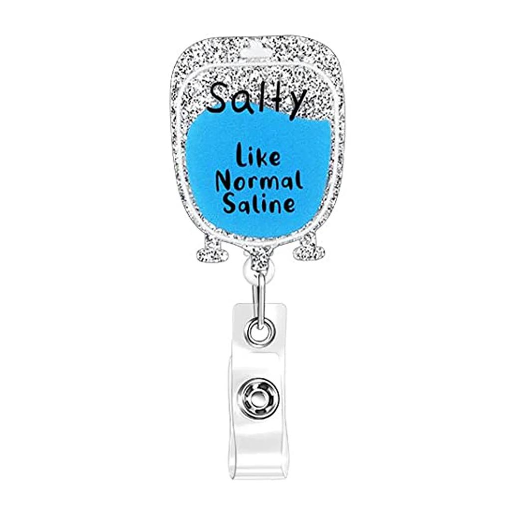 New Glitter Nurse Doctor Retractable Badge Reels Kawaii Cartoon Medical Theme Badge Reels Id/Ic Card Holder Hospital Supplies