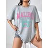 Malibu Beach Letter Print Print Женские футболки Уличные повседневные футболки Летние брендовые футболки Одежда Хип-хоп Дышащие футболки для женщин