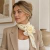 Lightweight Rose Flower Scarf Chiffon Decorative Collar Scarf New Floral Neck Scarf  Party Wear