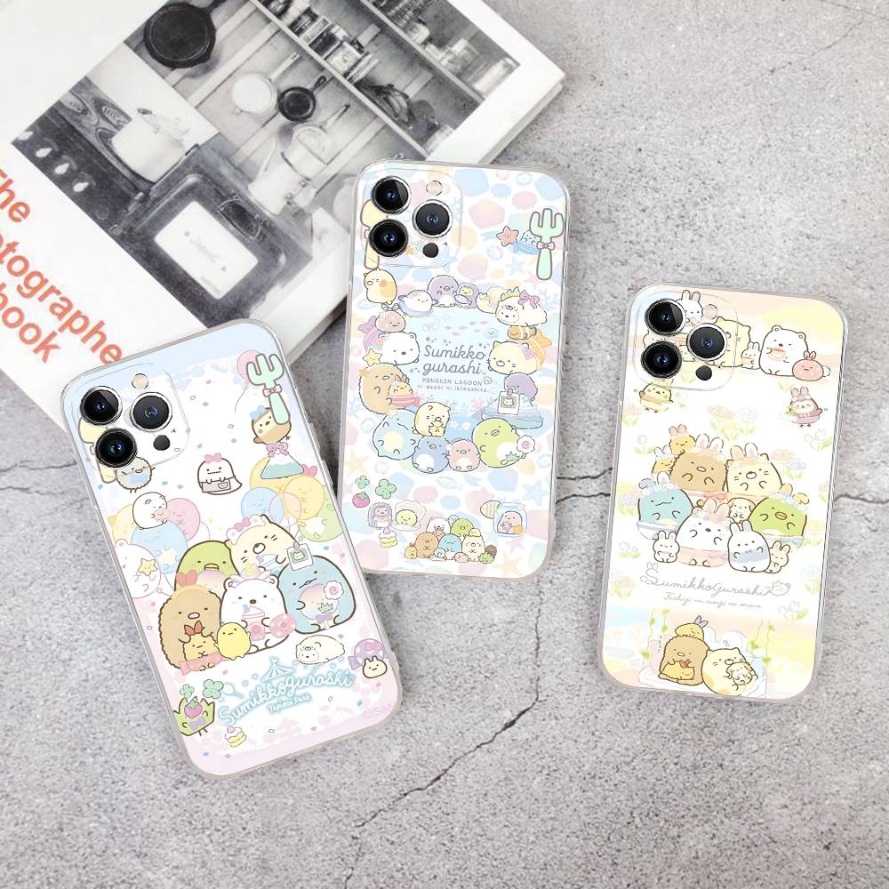 Аниме S-Sumikko G-Gurashi Прозрачный ТПУ Чехол для Телефона для iPhone 17 11 12 13 14 15 16 Pro Max 16 Plus Чехол