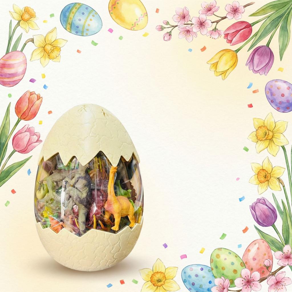 Игрушка «Пасхальное яйцо с динозавром» - Вылупляющиеся фигурки животных-динозавров, Сюрприз-яйцо с игровым набором для детей и коллекционеров