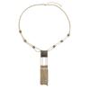 Bohemian Block Pendant Layered Chain Necklace for Women Tassel Long Sweater Chain Fashion Statement Collarbone Jewelry