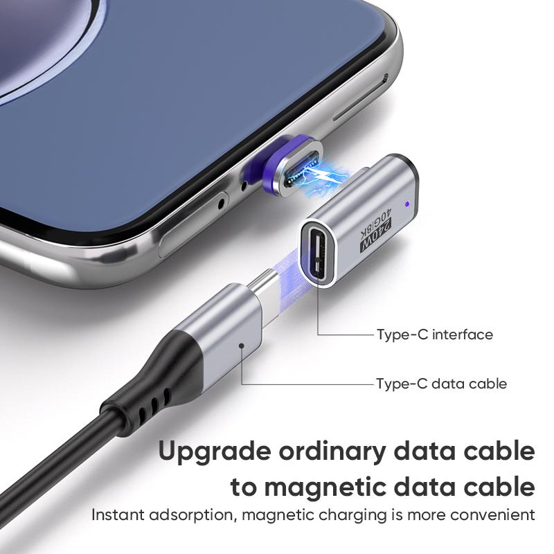 240 Вт Магнитный Type-C Адаптер USB-C на USB-C Быстрая Зарядка USB4.0 Коннектор 40 Гбит/с 8K@60Hz Thunderbolt 4/3 для iPhone16 Macbook