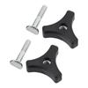 2Pcs Plastic and Metal Triangle Handle Nut Bolt Set  for Lawn Mower Machine Replacement