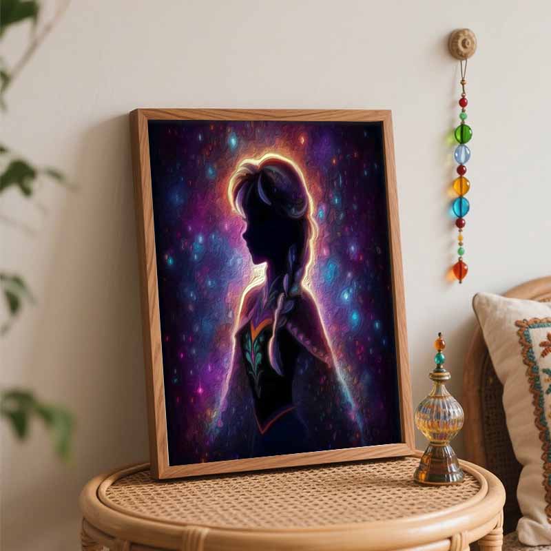 Disney Galaxy Anna DIY Painting Kit Classic Style Home Decor Craft Gift Idea Art Canvas Wall Decor For Living Room Bedroom Wall Decor