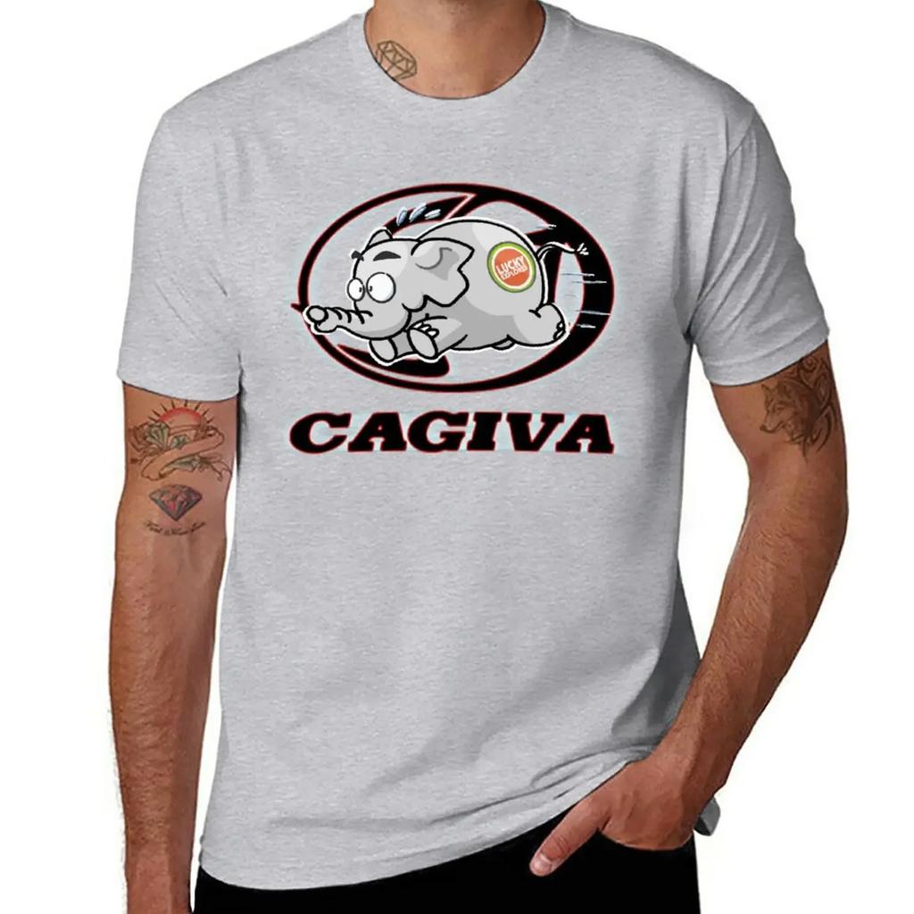 quick drying shirt korean fashion custom t shirt graphic t shirts Cagiva Logo with Elefantino T-Shirt clothing