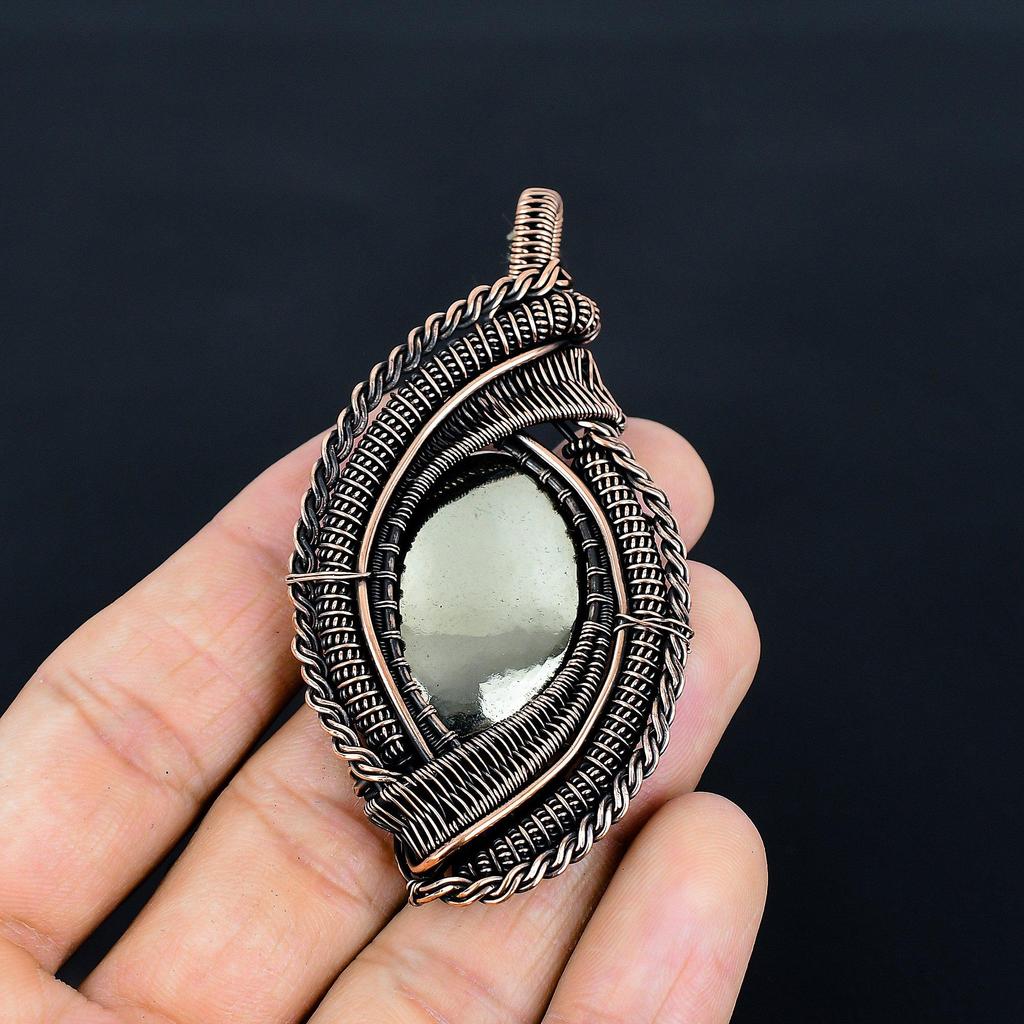 Golden Apache Pyrite Pendant, 999 Wire Wrapped Jewelry, Gemstone Pendant, Gift For Her Handmade Dainty Jewelry