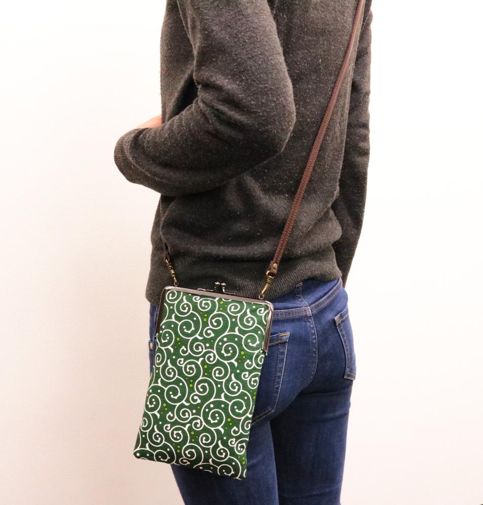 Kyosuke Made in Japan Slim Goshuincho Case with Clasp Small Item Arabesque Dot Navy Blue Closure, Pouch, Pattern,