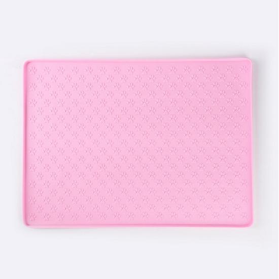 Large Non-Slip Silicone Pet Feeding Mat - Easy to Clean, Foldable, Waterproof Cat & Dog Paw Pad
