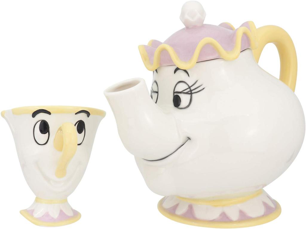Sun Art Disney and the Potts and Chip Tea Set Teacup Set Tea Pot Beauty and the Beast Goods Ornament Disney Interior SAN2704 "Beauty Beast" Mrs.