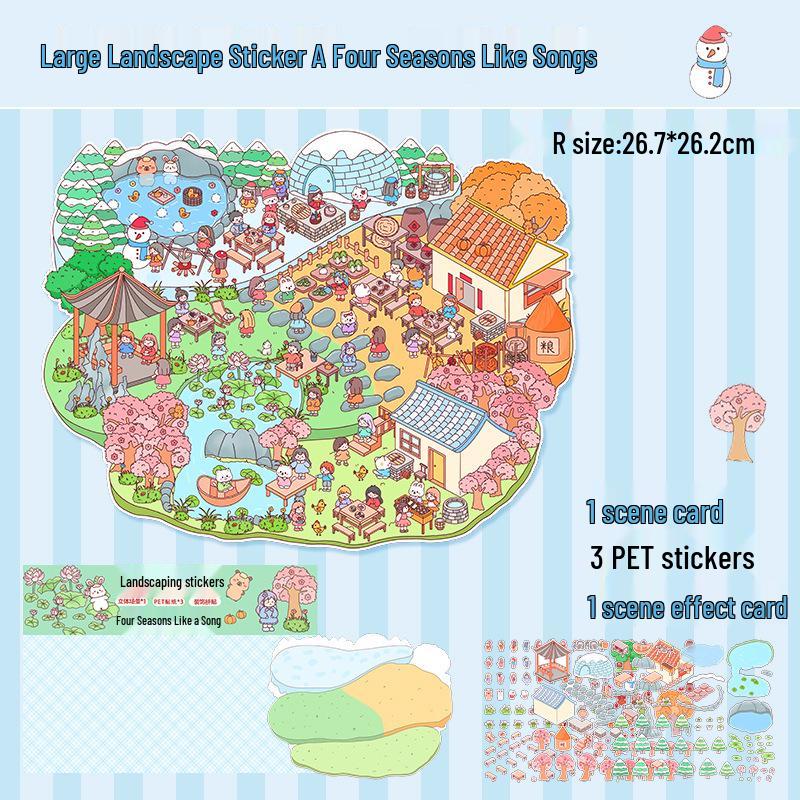 3D Miniature Scene Collage Stickers: Cute Decompression Handbook Stickers