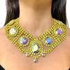 New Exaggerated Big Water Drop Necklace, European And American Trend Full Diamond Collarbone Chain Accessories, Jewelry