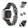 For Fitbit Versa 3/Sense Rhinestones Decor Zinc Alloy Replace Strap Gourd Shape Watch Band