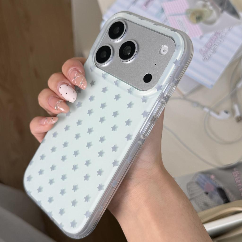 Чехол-подставка «Милый кот» со звездочками для iPhone 15/17 Pro (матовый)