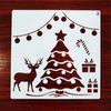 12pcs Christmas Drawing PET Templates Resuable DIY Graffiti Stencil 5''x 5'' for Home Classroom Wall Door Decoration