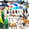 MOC Животные Строительные Блоки Лесной Зоопарк Саблезубый Тигр Медведь Лось Слон Орел Акула Обезьяна Лев Мини Кирпичная Игрушка Подарок Ребенку S09