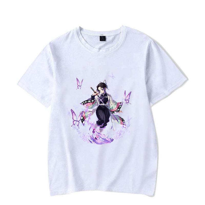 New Kochou Shinobu Print T-shirts for Women Men Summer Tee Shirt Harajuku Anime Casual Round Neck Short Sleeve Tops