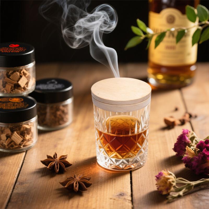 Набор для копчения коктейлей и виски Old Fashioned Bourbon с ароматизированной щепой для копчения, инфузер для напитков, подарки для любителя коктейлей