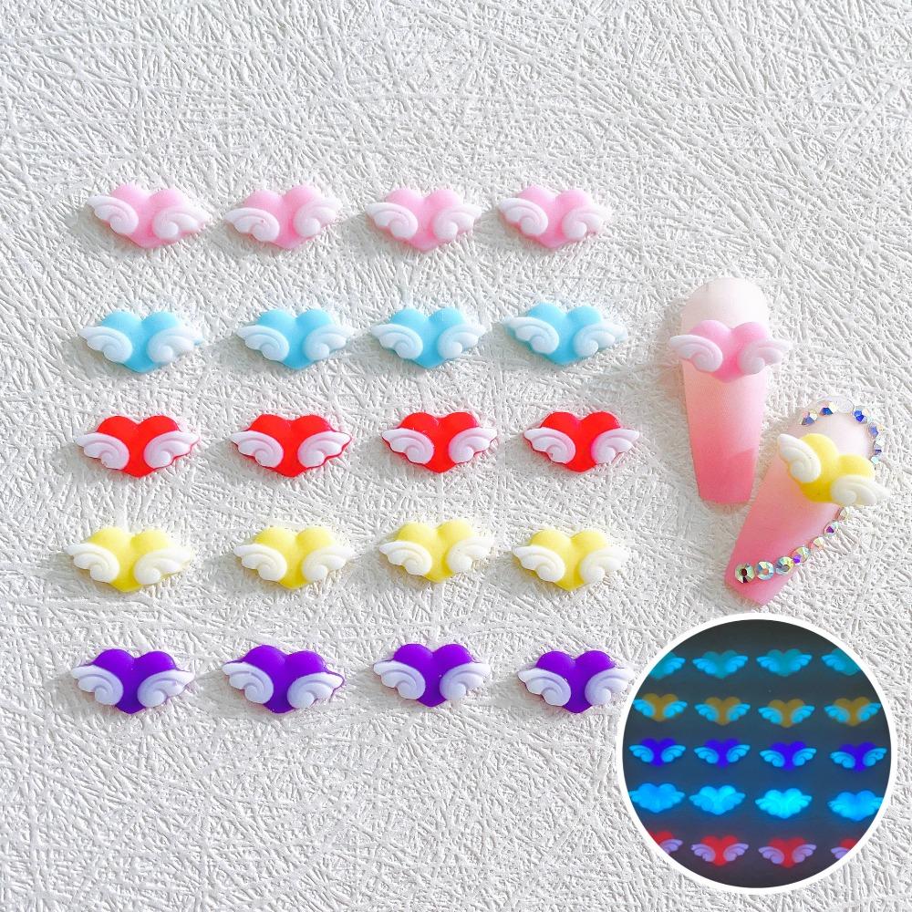 Luminous Nail Decorations Heart Nail Decorations Nail Jewelry 3D Nail Art Drills Nail Rhinestones