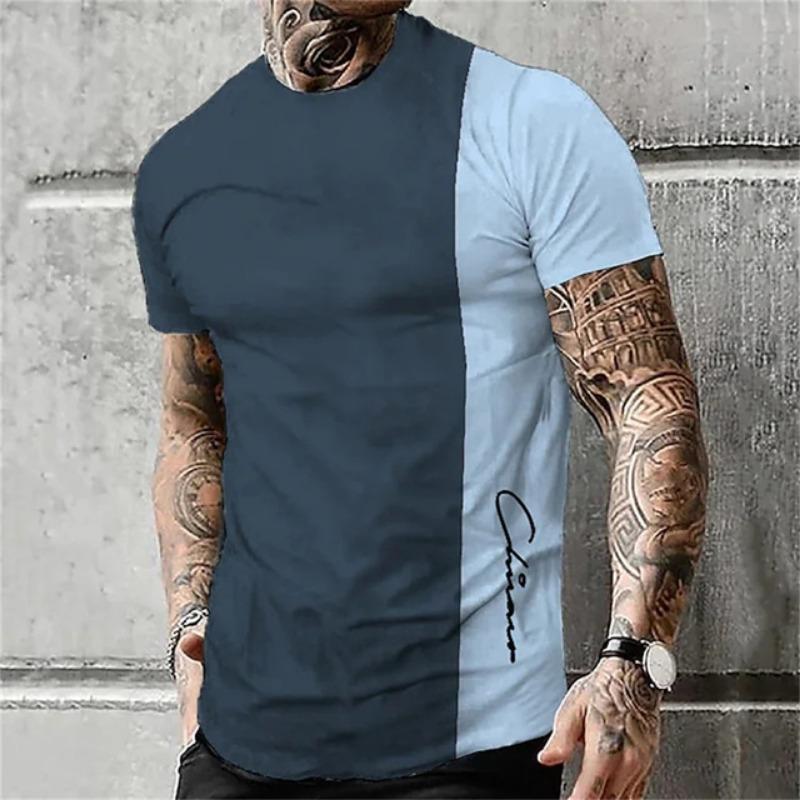Vintage Clothing Men's Street T-Shirt Summer Male 3d Stripe Print Short Sleeve Tops Everyday T Shirt Oversized Tees Shirts 5xl