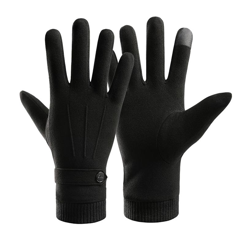 Man Outdoor Activity Gloves Winter Keep Warm Gloves Touch Screen Plus Velvet Inside Mens Gloves Trendy Simple Cold Protection