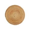 Heat-Resistant Rattan Trivet, 1 Piece Set, Natural Material, Round, Washable, Insulating Mat, Thick, Handmade Rattan, Heat-Resistant Pot Mat, Handwove