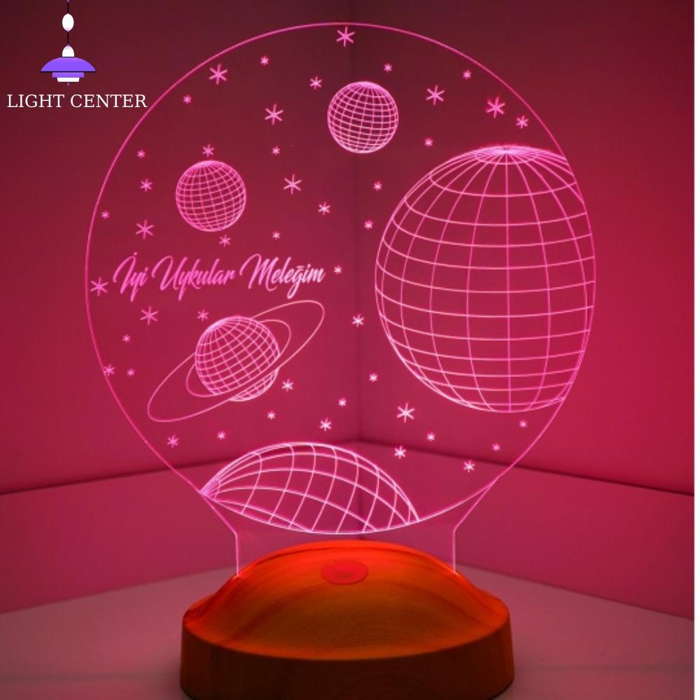 3D Customizable/ Space Themed Night Lamps Kids Cool Bedroom Lights Room Lamp for Bedroom Gift Box Desk Light