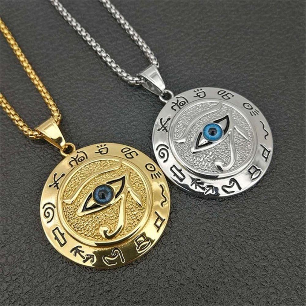 1 Pcs Zinc Alloy Alloy Pendant Necklace Horus Eye God's Eye Necklace Amulet Necklace  Woman's