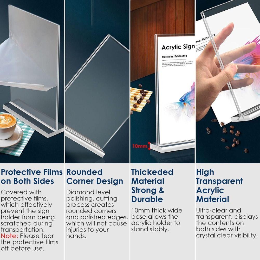 A4/A5/A6 Menu Stand Holder Double Side Clear Ad Frame High Quality Photo Holder  Hotel