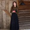 Sancai Зимняя облегающая футболка с длинным рукавом, с драпировкой и воротником-стойкой