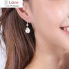 Sterling Silver Imitation Pearl Dangle Earrings Women Elegant Pendant Accessories Wedding Party Anniversary Jewelry Gift