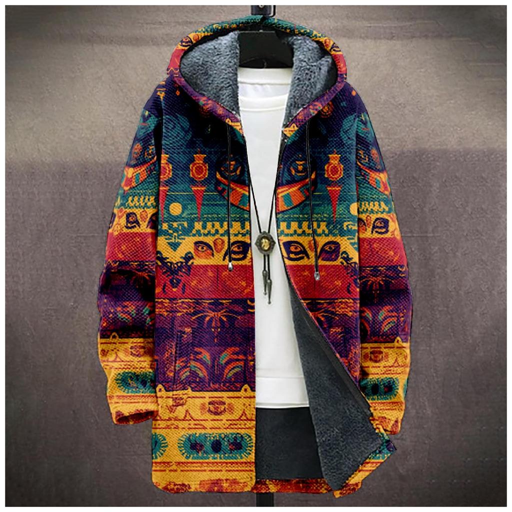 Men's Thick Zipper Pocket Jacket with Pockets Inserted Into Cotton Jacket