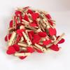 50PCS MultiFunctional Colorful Cute Small Clips Simple Mini Photo Clip Wooden Clips Small Love Heart Pegs Clothespin