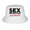 Custom Pink Sex Instructor Bucket Hat Women Unisex Fashion Summer Beach Sun Fisherman Cap