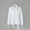 Womens Linen Cotton Wrap Tie Waist Shirt 2026 Elegant Office Wear Long Sleeve Button Up