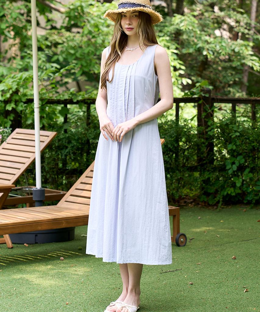 Slow Lolly Pintuck Long Sleeveless Dress_4 Colors