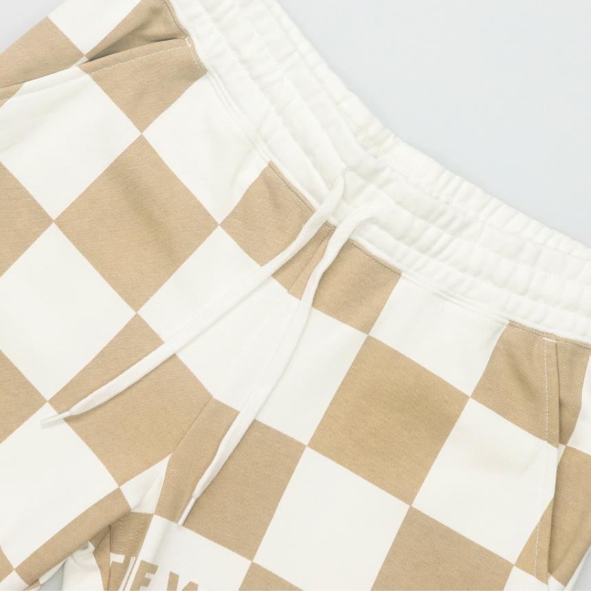 Vans FW22 Логотип Шахматный принт Манжеты Завязка Повседневные Ретро Спортивные Штаны Унисекс Брюки Коричневый VN00091ABSX