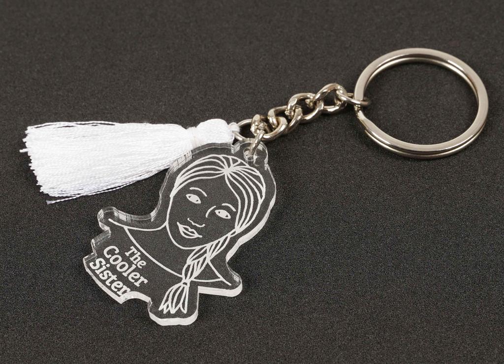 Inkdotpot Key Chain For Sister Engraved Acrylic Key Holder Housewarming Gift