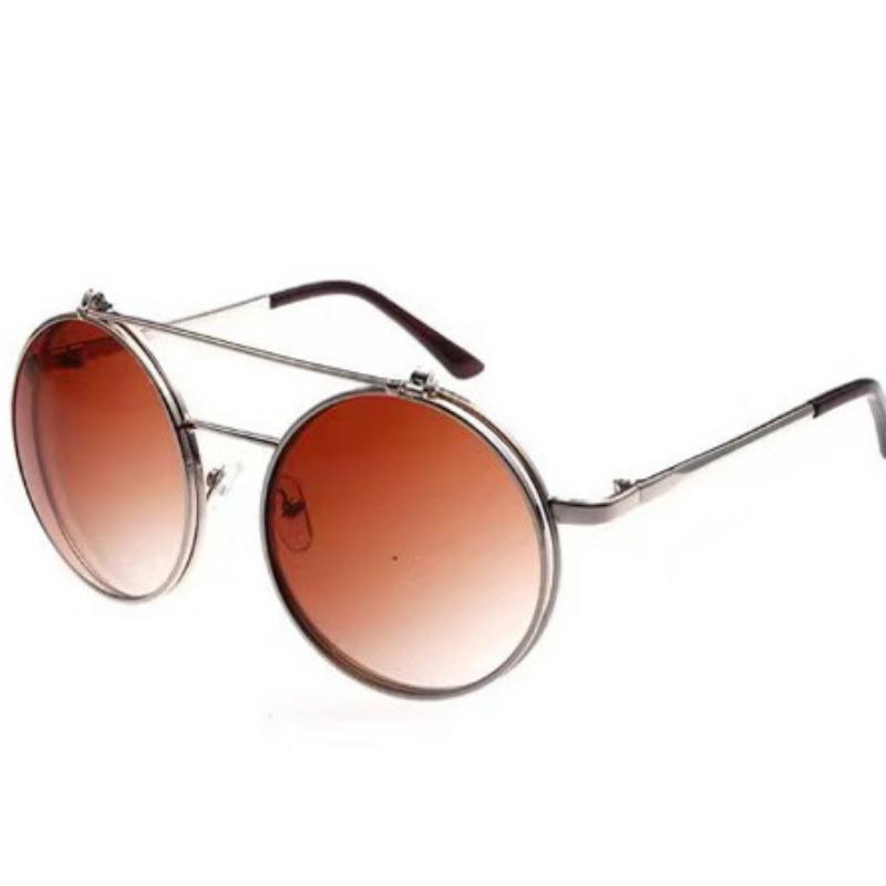 Солнцезащитные очки в ретро-стиле с большой оправой Prince Glasses для мужчин и женщин, металлические солнцезащитные очки-раскладушки с двухслойными линзами