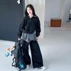 Комплект толстовки и брюк в стиле стритвир для девочек на осень 2025 года - Модная спортивная одежда для подростков