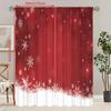 2 Pieces of Santa Claus Christmas Tree Printing Curtain - Polyester Material - Suitable for Bedroom Living Room Study Room Priva
