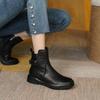 Retro Boots for Women Autumn Winter Women's Shoes Leather Casual Flat Ankle Boots Female Platform Short Boots