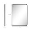 Bathroom Mirror with Metal Frame and Hook. 50x2.5x70cm. Black