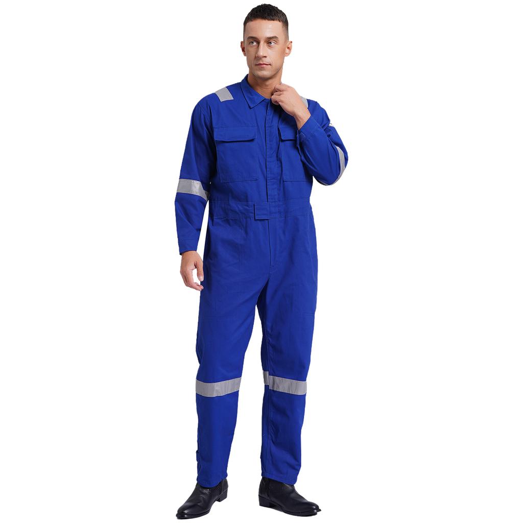 Mens Unisex Cotton Work Overalls One-piece Jumpsuit Dustproof Workshop Uniforms Dungarees Multi-pocket Coveralls Work Wear