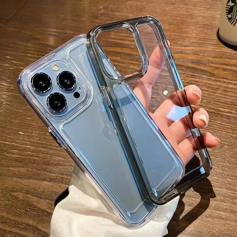 Роскошный прозрачный силиконовый противоударный чехол Armo для iPhone 16 13 14 15 12 11 Pro Max, прозрачная защитная крышка для телефона